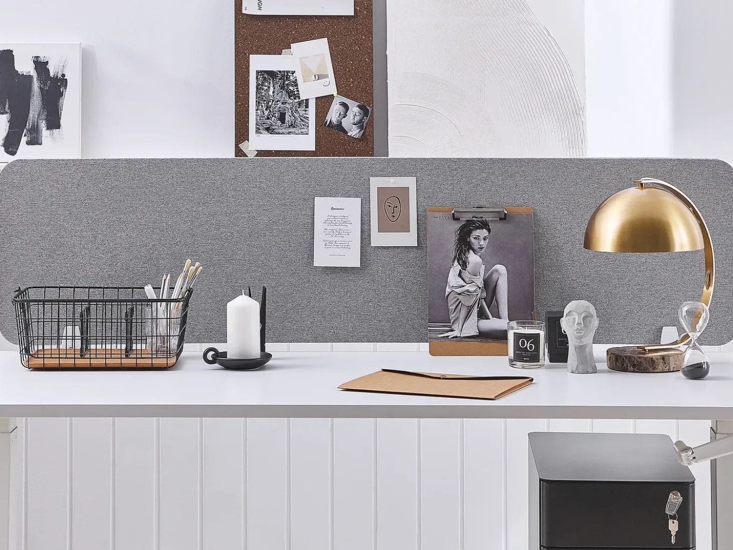 Online Przegroda na biurko WALLY 180 x 40 cm Jasno Ścianki Biurowe I Przegrody