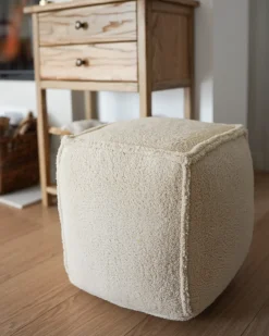 Puf ALIPUR Boucle Jasnobrązowy