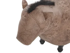 Pufa zwierzak HORSE Ekoskóra Jasnobrązowy Koń