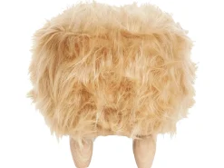 Pufa zwierzak WOOLLY Sztuczne futro Piaskowy Nosorożec