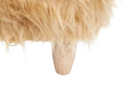 Pufa zwierzak WOOLLY Sztuczne futro Piaskowy Nosorożec