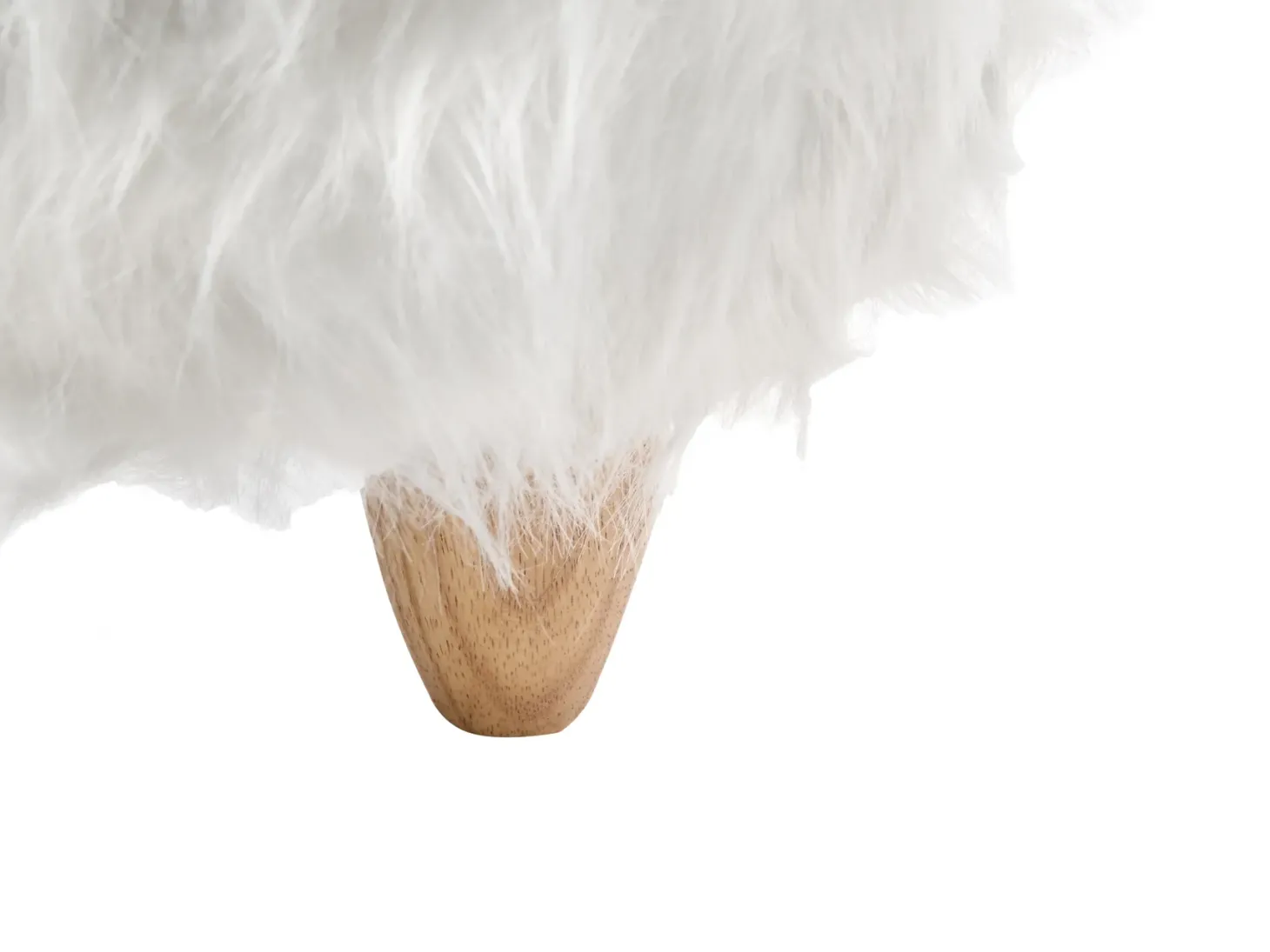 Pufa zwierzak WOOLLY Sztuczne futro Biały Nosorożec