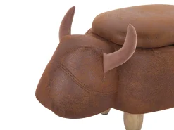 Pufa zwierzak ze schowkiem COW Ekoskóra Jasnobrązowy Krowa