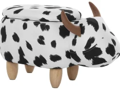 Pufa zwierzak ze schowkiem COW Biały Krowa