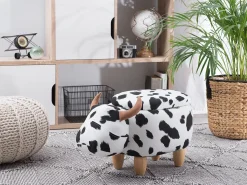 Pufa zwierzak ze schowkiem COW Biały Krowa