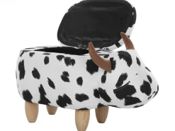 Pufa zwierzak ze schowkiem COW Biały Krowa