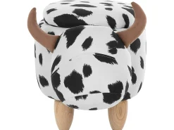 Pufa zwierzak ze schowkiem COW Biały Krowa