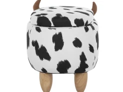 Pufa zwierzak ze schowkiem COW Biały Krowa