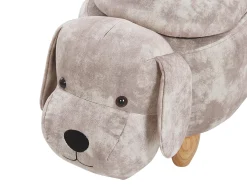 Pufa zwierzak ze schowkiem DOGGY Welur Beżowy Pies