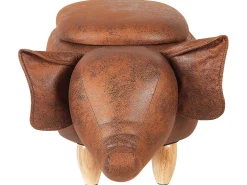 Pufa zwierzak ze schowkiem ELEPHANT Ekoskóra Ciemnobrązowy Słoń