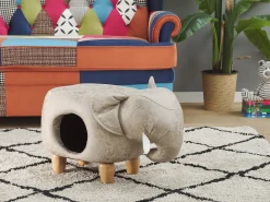 Pufa zwierzak ze schowkiem JUMBO Ekoskóra Szary Słoń