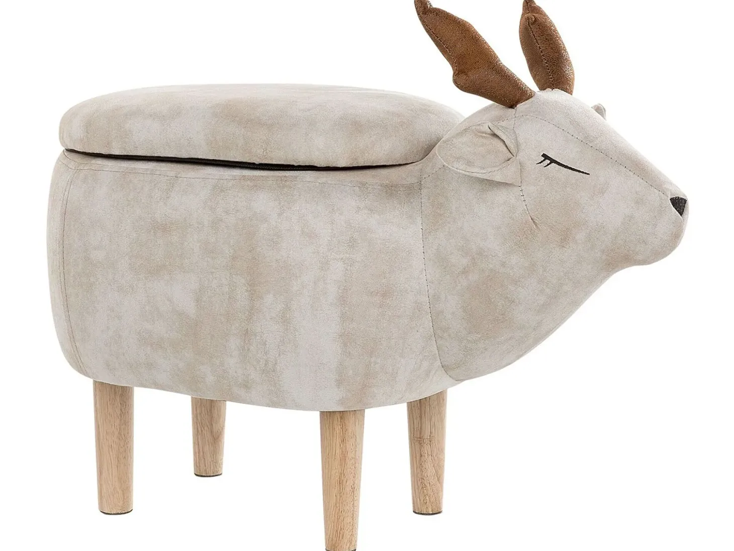 Pufa zwierzak ze schowkiem REINDEER Beżowy Renifer