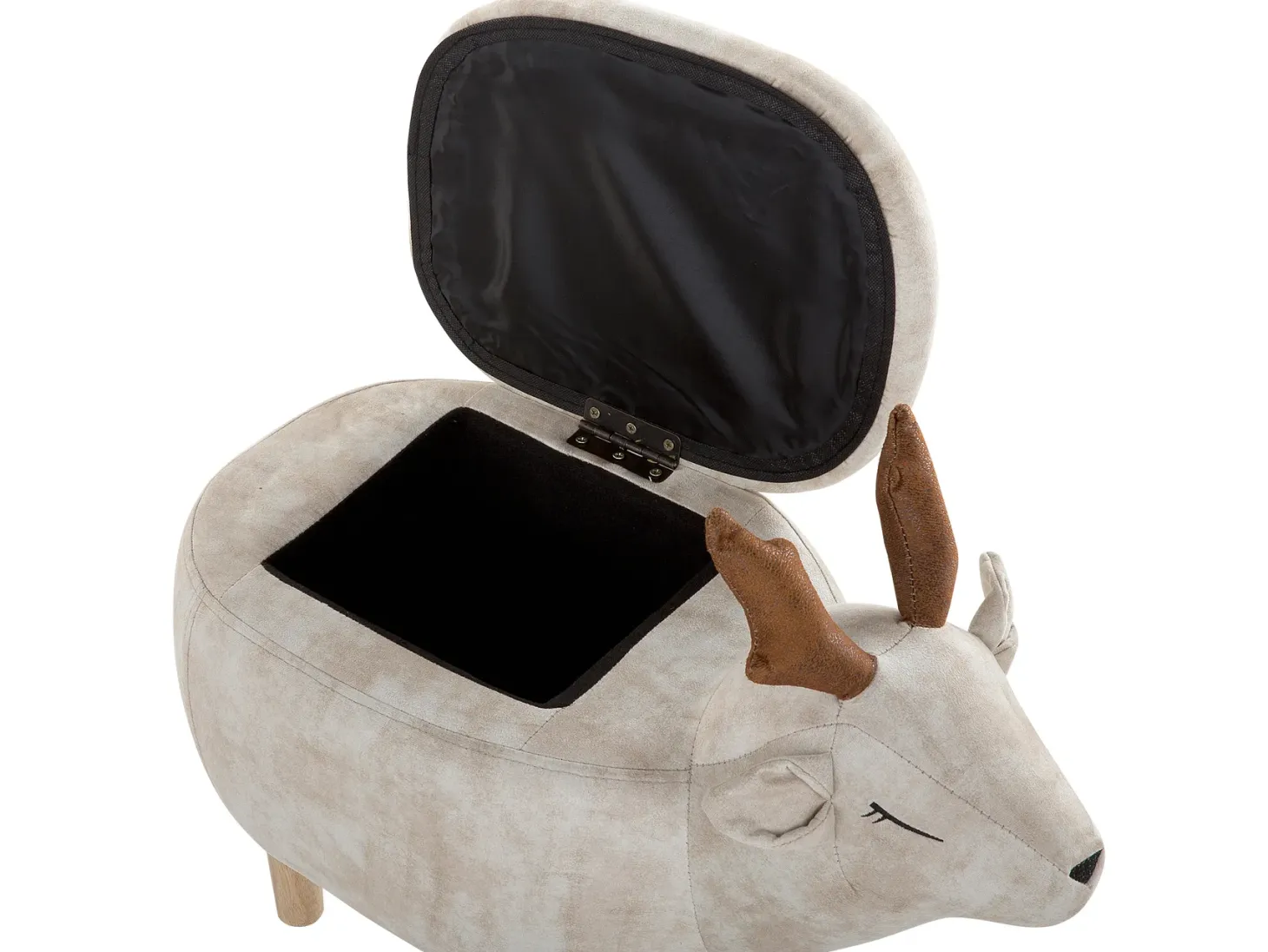 Pufa zwierzak ze schowkiem REINDEER Beżowy Renifer