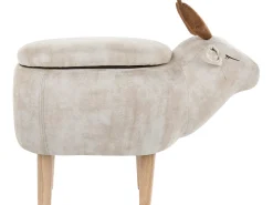 Pufa zwierzak ze schowkiem REINDEER Beżowy Renifer