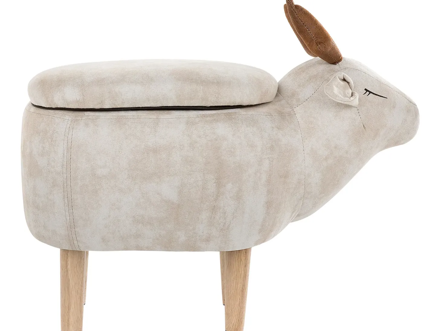 Pufa zwierzak ze schowkiem REINDEER Beżowy Renifer