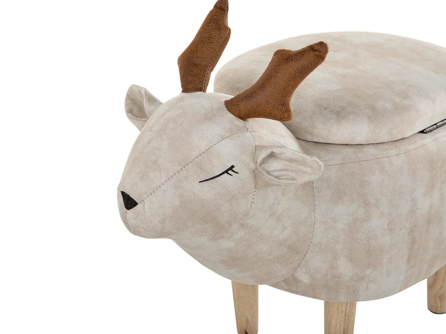 Pufa zwierzak ze schowkiem REINDEER Beżowy Renifer
