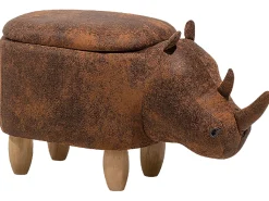 Pufa zwierzak ze schowkiem RHINO Ekoskóra Jasnobrązowy Nosorożec