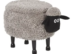 Pufa zwierzak ze schowkiem SHEEP Szary Baranek