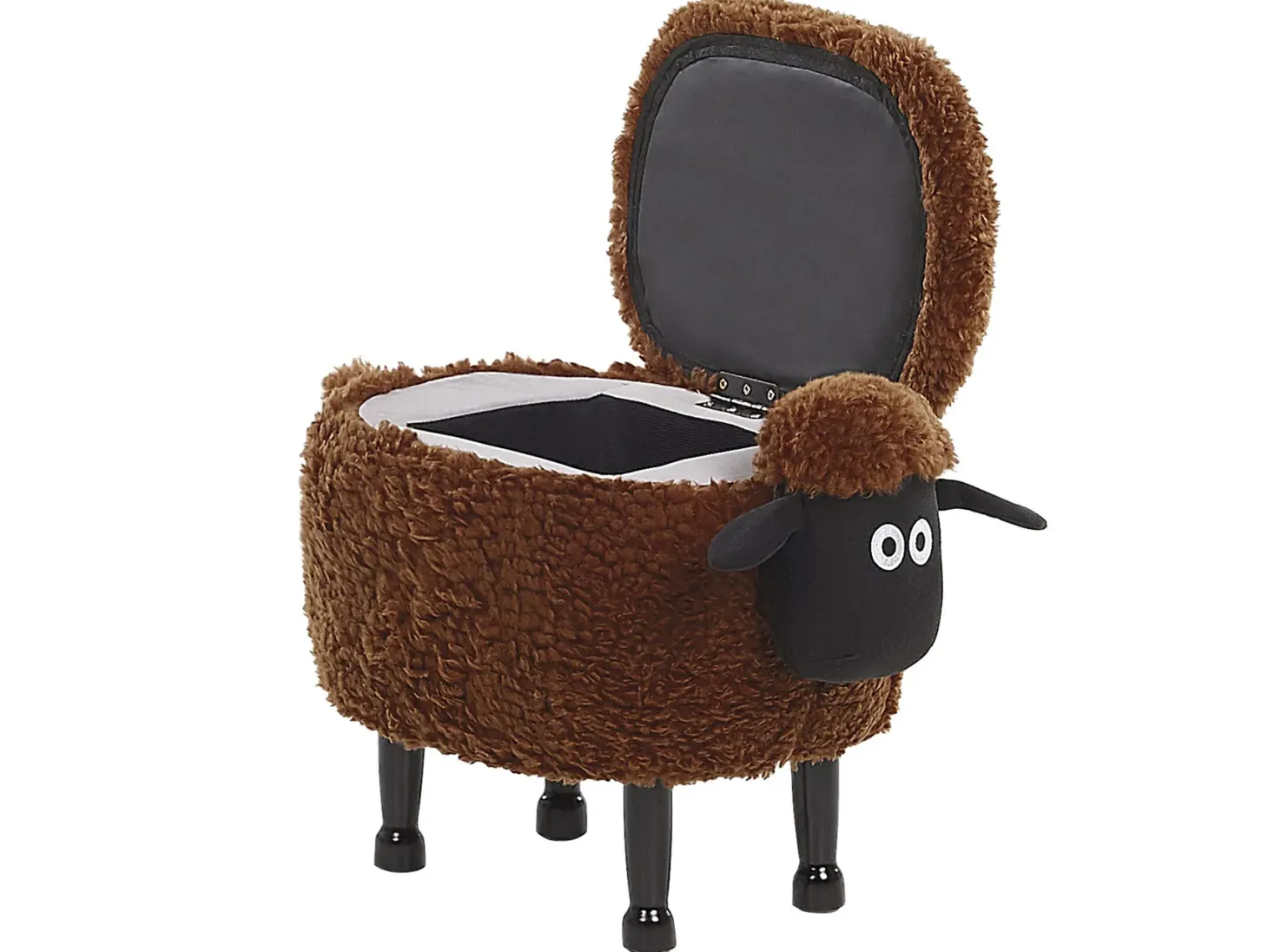 Pufa zwierzak ze schowkiem SHEEP Brązowy Baranek
