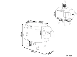 Pufa zwierzak ze schowkiem SHEEP Różowy Baranek
