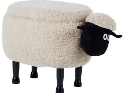 Pufa zwierzak ze schowkiem SHEEP Jasnobeżowy Baranek