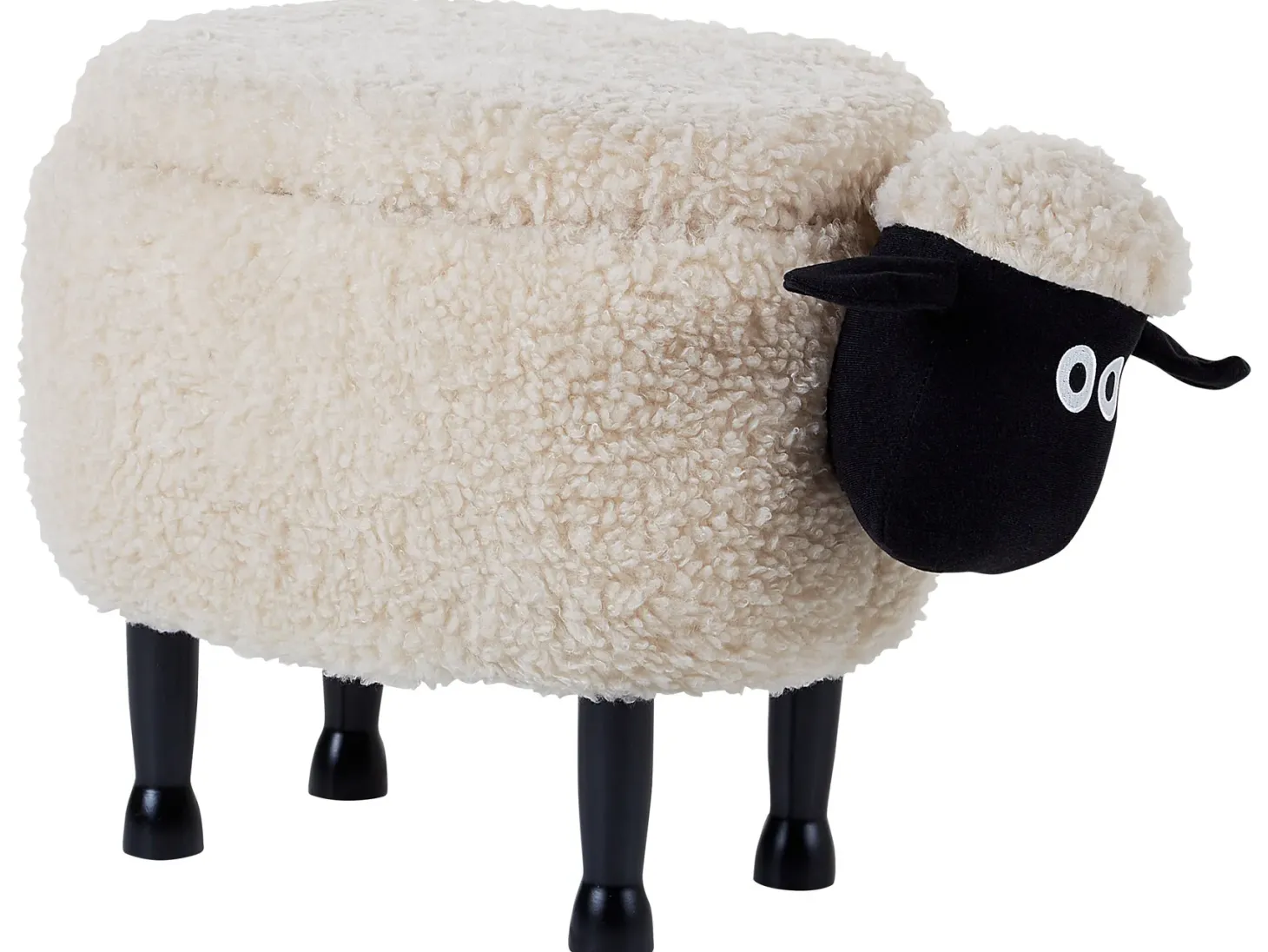 Pufa zwierzak ze schowkiem SHEEP Jasnobeżowy Baranek