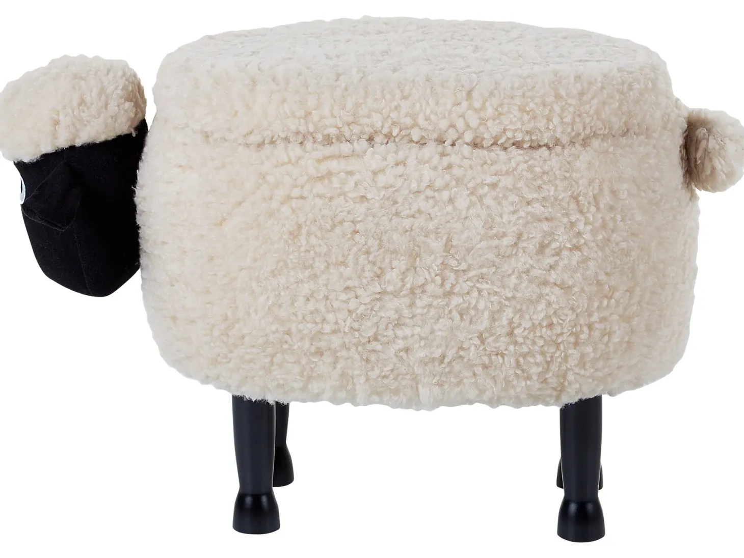 Pufa zwierzak ze schowkiem SHEEP Jasnobeżowy Baranek