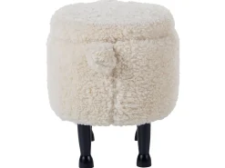 Pufa zwierzak ze schowkiem SHEEP Jasnobeżowy Baranek