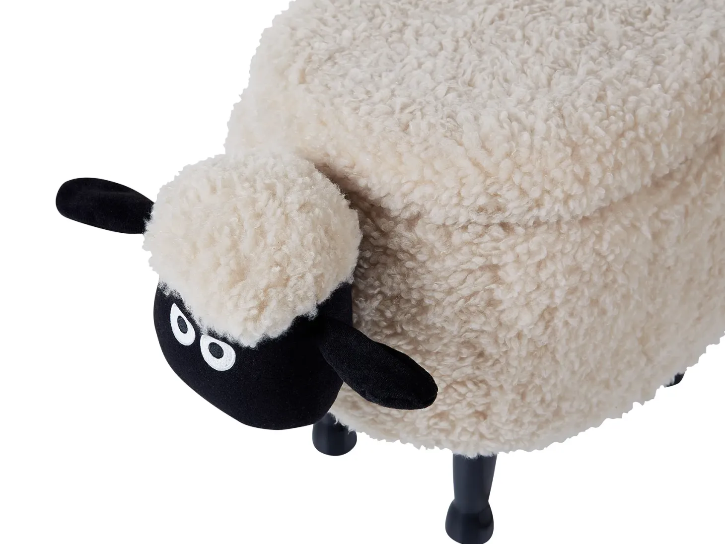 Pufa zwierzak ze schowkiem SHEEP Jasnobeżowy Baranek