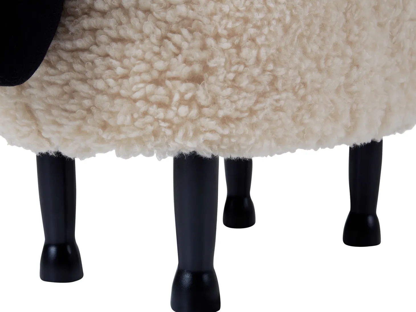 Pufa zwierzak ze schowkiem SHEEP Jasnobeżowy Baranek