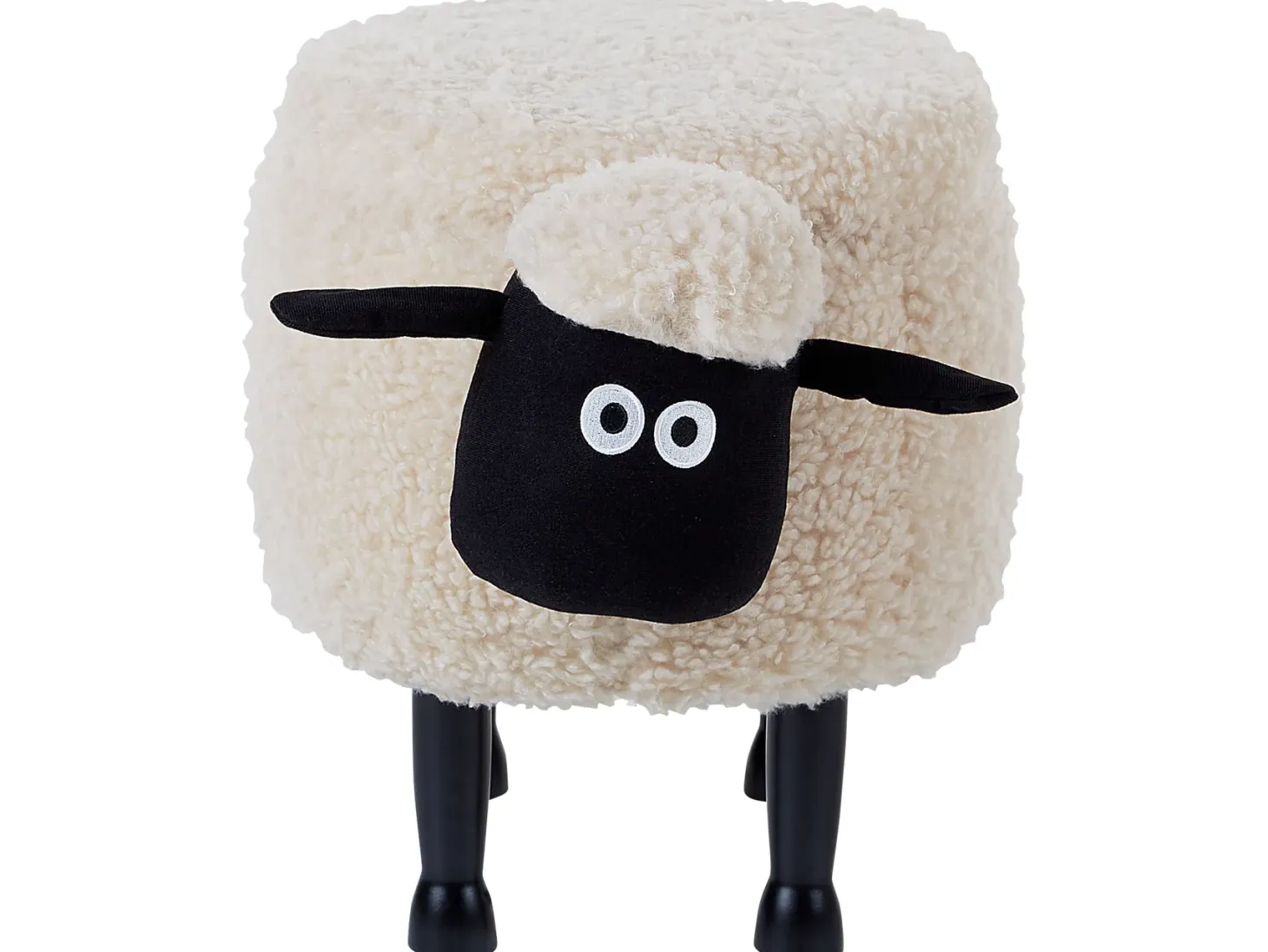Pufa zwierzak ze schowkiem SHEEP Jasnobeżowy Baranek