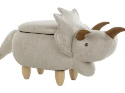 Pufa zwierzak ze schowkiem TRICERATOPS Jasnoszary Dinozaur