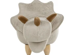 Pufa zwierzak ze schowkiem TRICERATOPS Jasnoszary Dinozaur