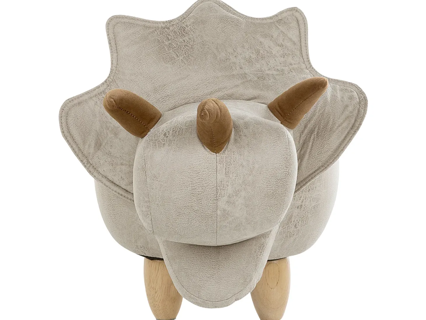 Pufa zwierzak ze schowkiem TRICERATOPS Jasnoszary Dinozaur