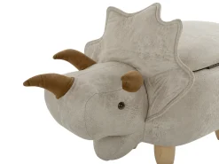 Pufa zwierzak ze schowkiem TRICERATOPS Jasnoszary Dinozaur