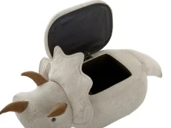 Pufa zwierzak ze schowkiem TRICERATOPS Jasnoszary Dinozaur