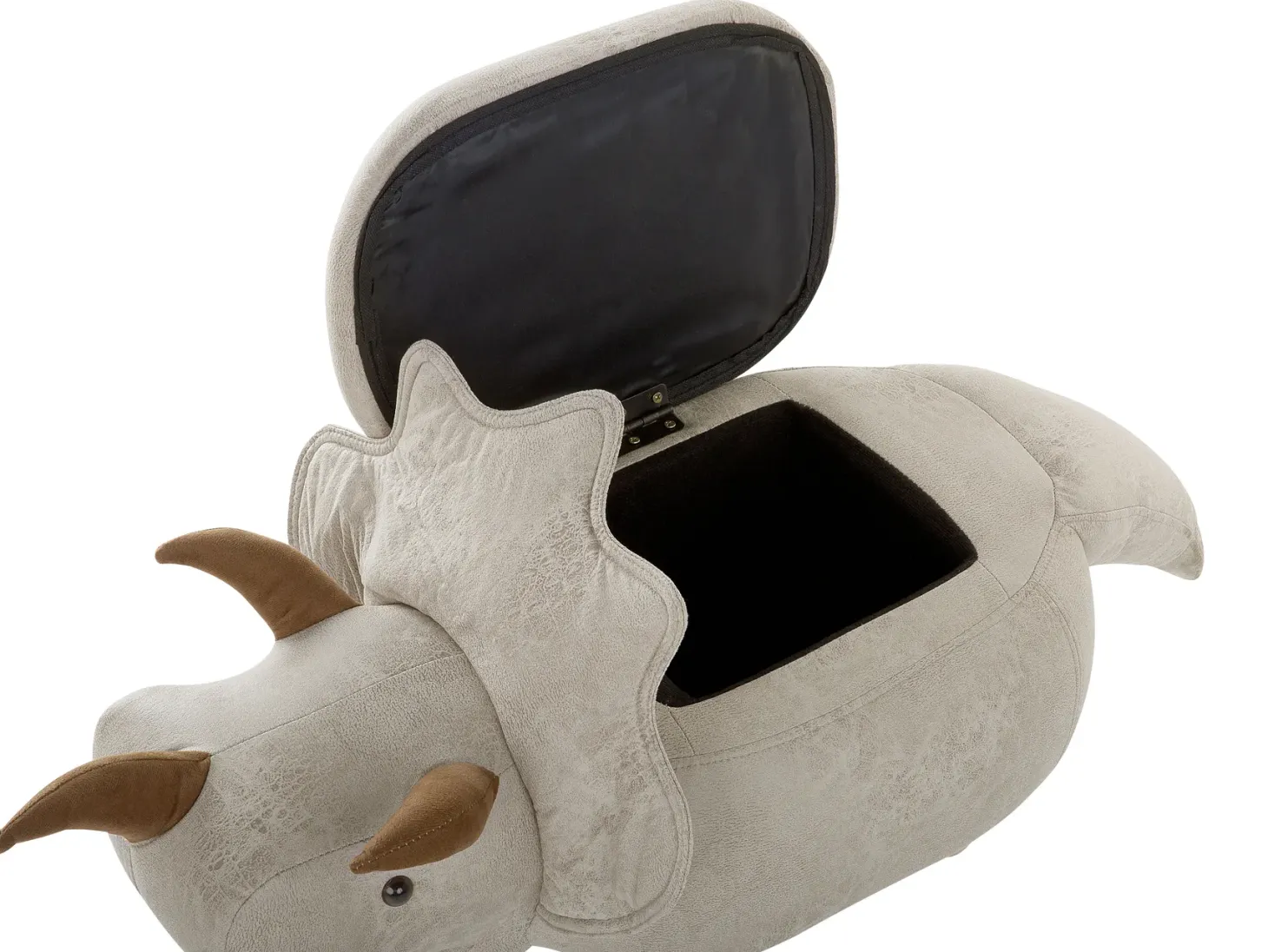 Pufa zwierzak ze schowkiem TRICERATOPS Jasnoszary Dinozaur