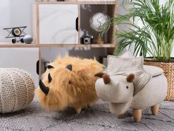 Pufa zwierzak ze schowkiem TRICERATOPS Jasnoszary Dinozaur