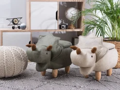 Pufa zwierzak ze schowkiem TRICERATOPS Jasnoszary Dinozaur