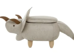 Pufa zwierzak ze schowkiem TRICERATOPS Jasnoszary Dinozaur