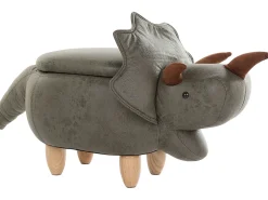 Pufa zwierzak ze schowkiem TRICERATOPS Ciemnozielony Dinozaur