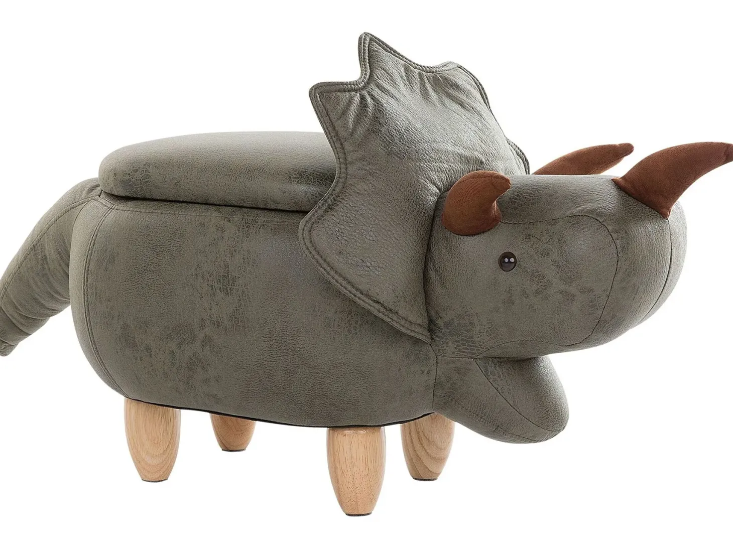 Pufa zwierzak ze schowkiem TRICERATOPS Ciemnozielony Dinozaur