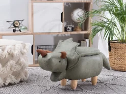 Pufa zwierzak ze schowkiem TRICERATOPS Ciemnozielony Dinozaur