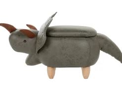 Pufa zwierzak ze schowkiem TRICERATOPS Ciemnozielony Dinozaur