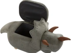 Pufa zwierzak ze schowkiem TRICERATOPS Ciemnozielony Dinozaur