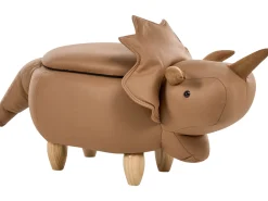 Pufa zwierzak ze schowkiem TRICERATOPS Brązowy Dinozaur