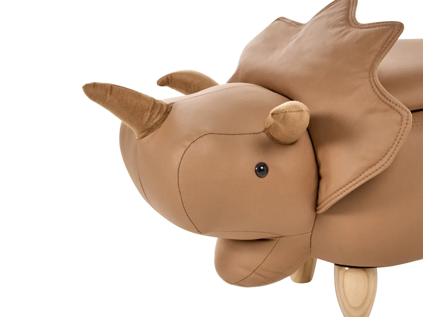 Pufa zwierzak ze schowkiem TRICERATOPS Brązowy Dinozaur
