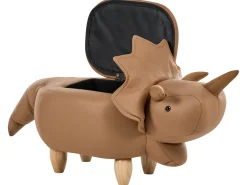 Pufa zwierzak ze schowkiem TRICERATOPS Brązowy Dinozaur