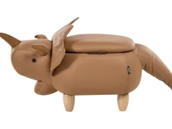 Pufa zwierzak ze schowkiem TRICERATOPS Brązowy Dinozaur
