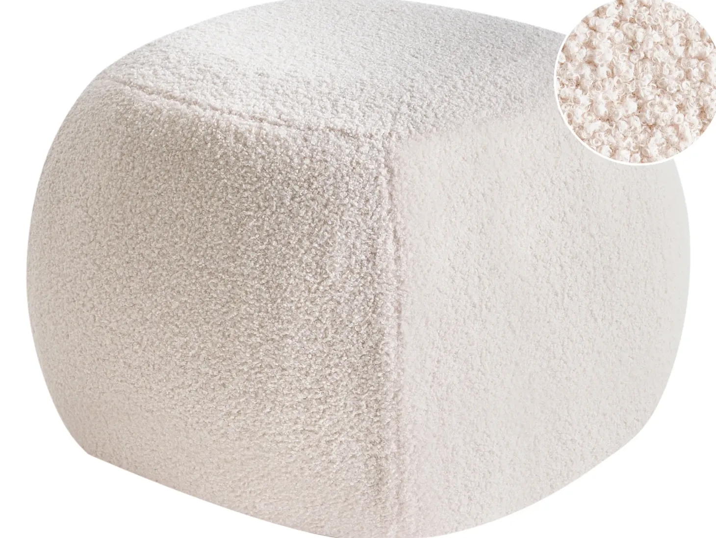 Puf BARRON Boucle Złamana biel
